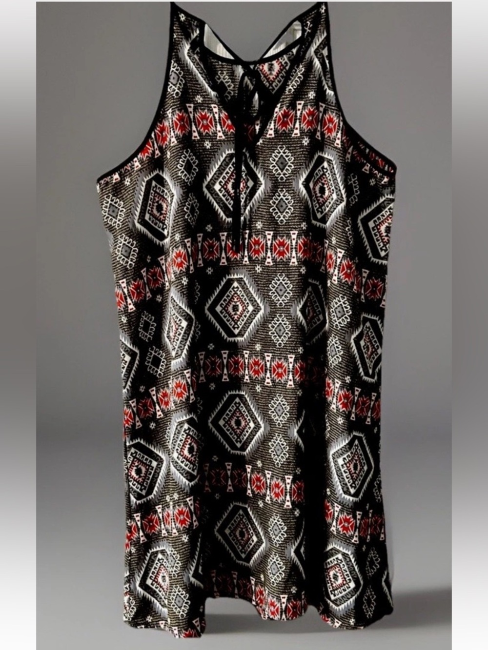 FREE TO FLY Lightweight Beachy Summery Dress Swimsuit Coverup Aztec Pattern M